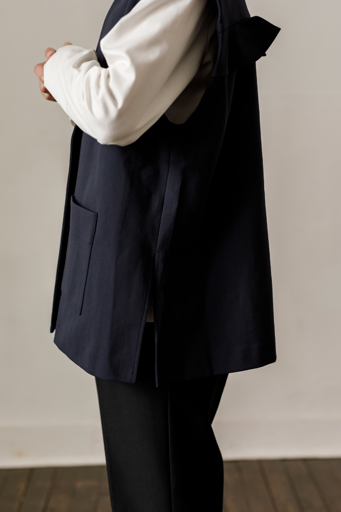 Frill vest(Navy)