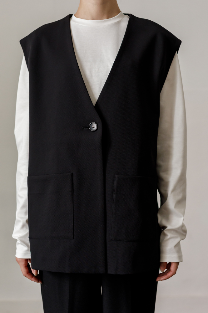 Frill vest(Black)