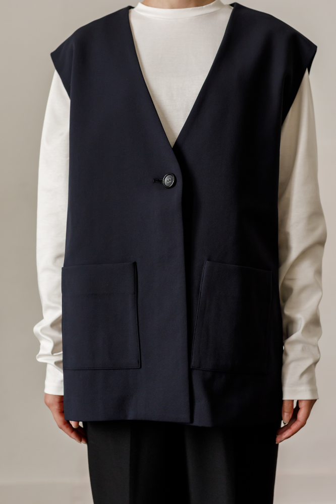 Frill vest(Navy)