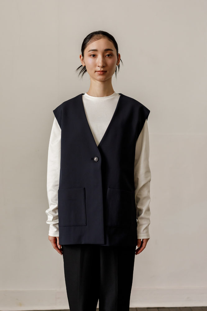 Frill vest(Navy)