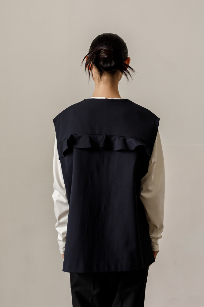 Frill vest(Navy)