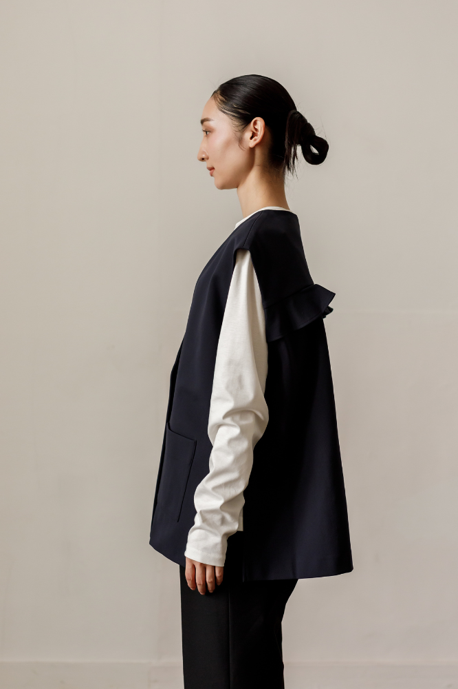 Frill vest(Navy)