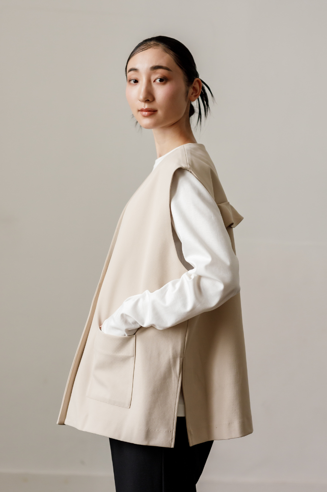 Frill vest(Beige)