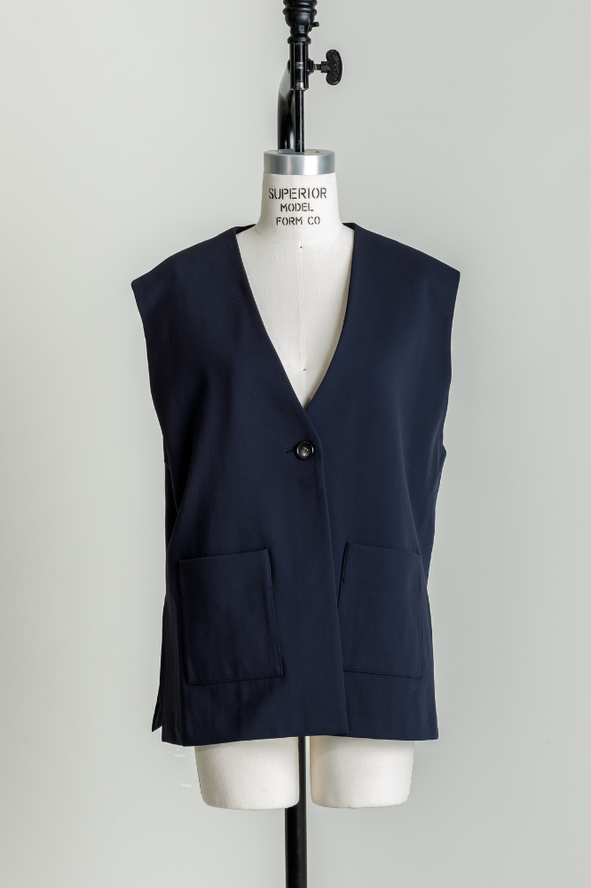 Frill vest(Navy)