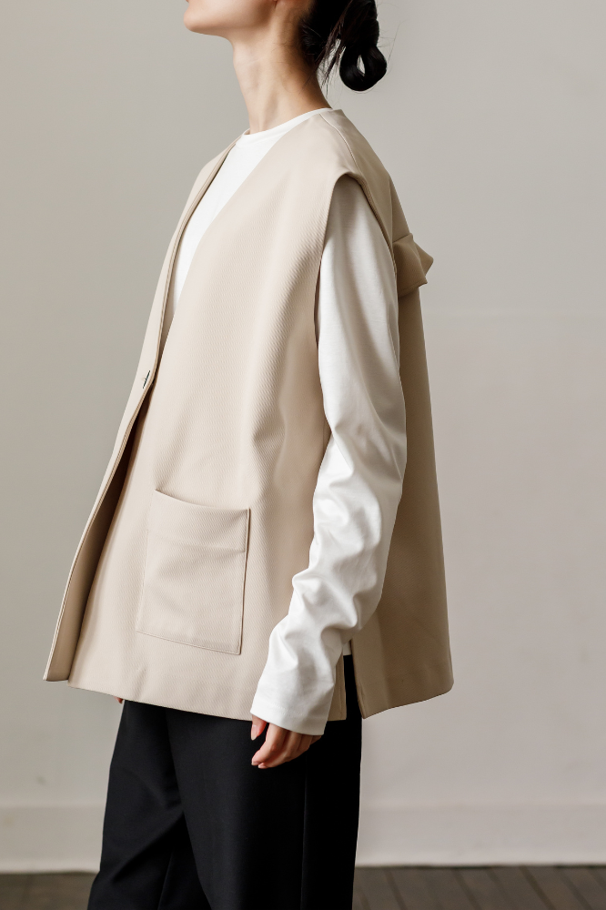 Frill vest(Beige)