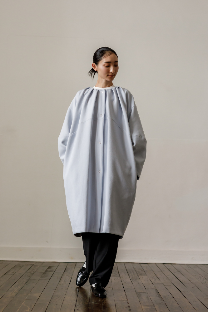 Cocoon coat(Sax blue)