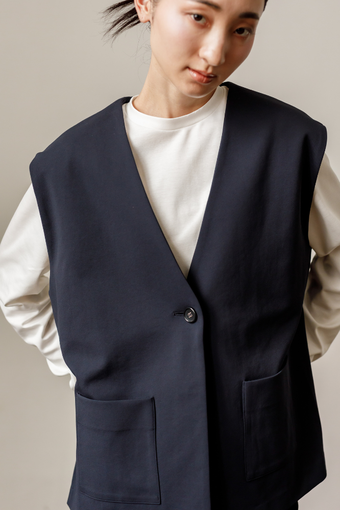 Frill vest(Navy)
