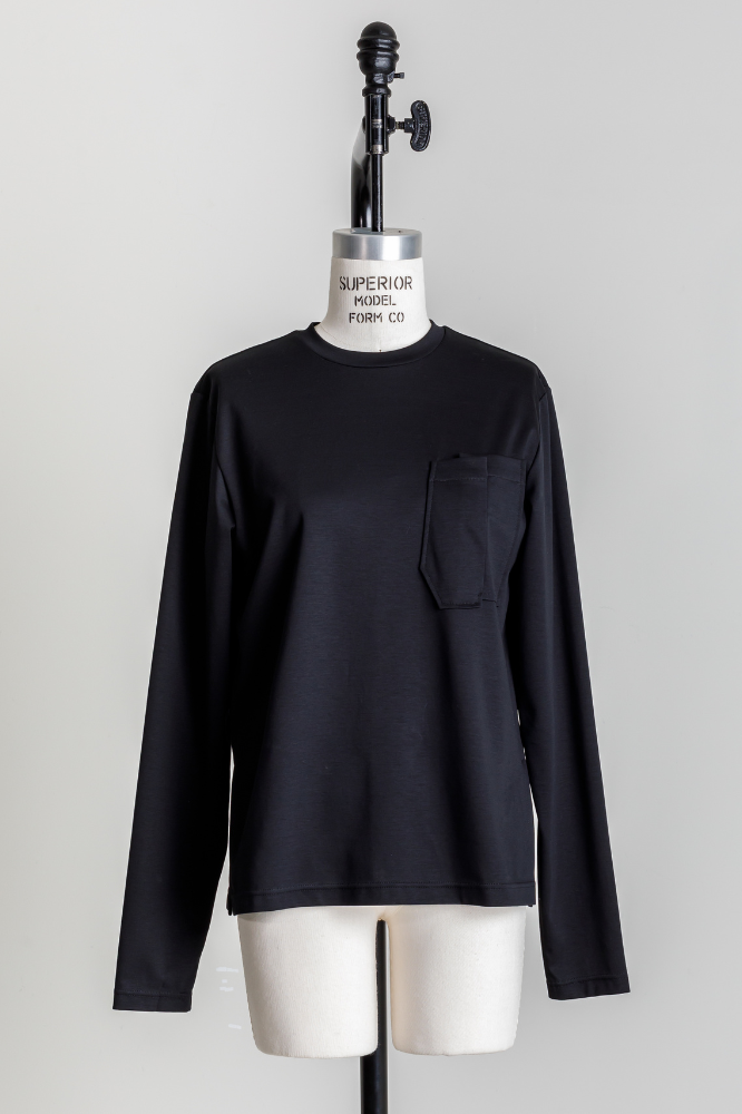 Smooth Pocket pullover(Black)
