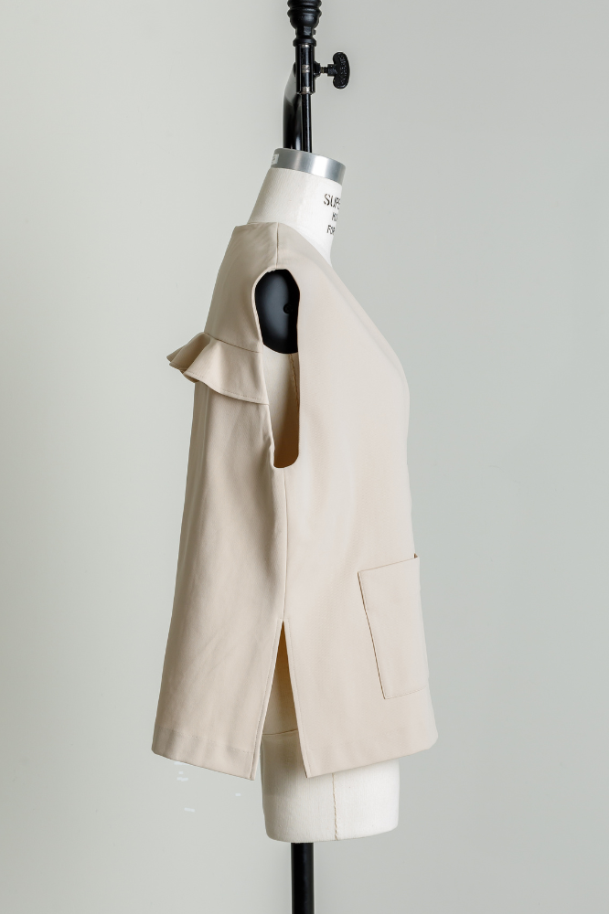 Frill vest(Beige)
