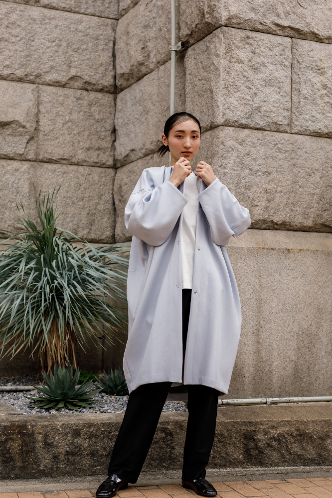 Cocoon coat(Sax blue)
