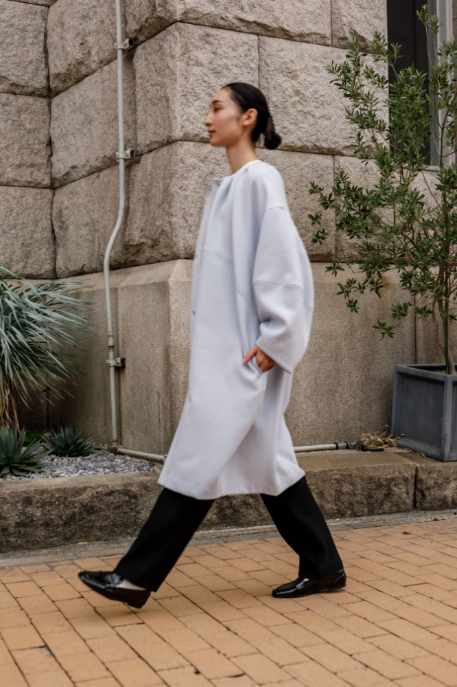 Cocoon coat(Sax blue)