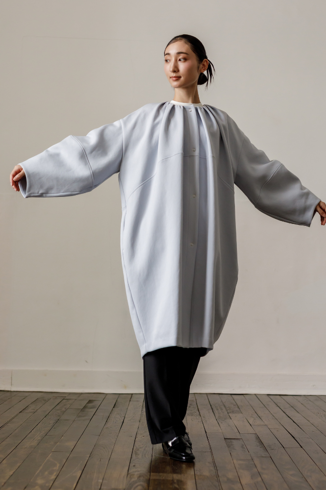 Cocoon coat(Sax blue)