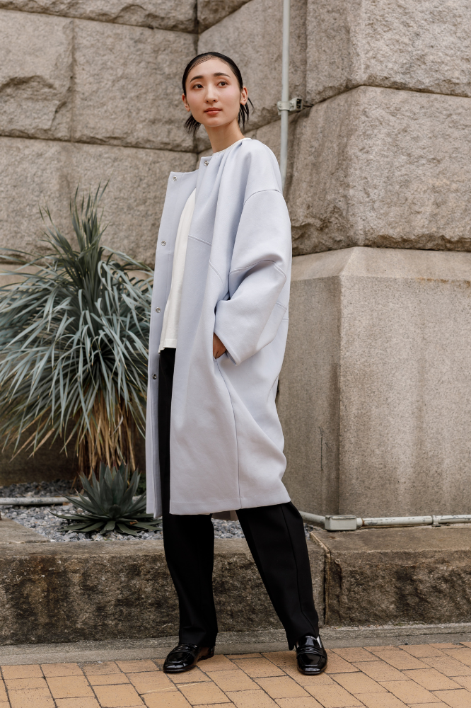 Cocoon coat(Sax blue)