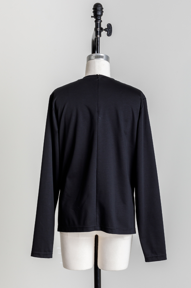 Smooth Pocket pullover(Black)