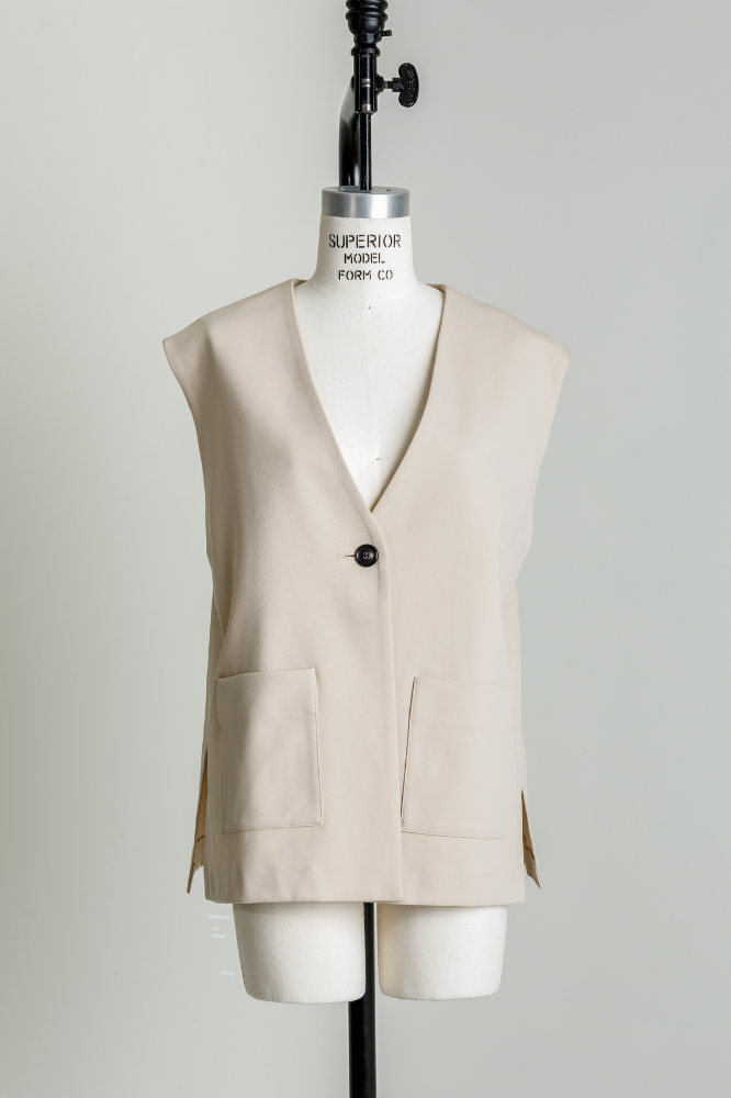 Frill vest(Beige)
