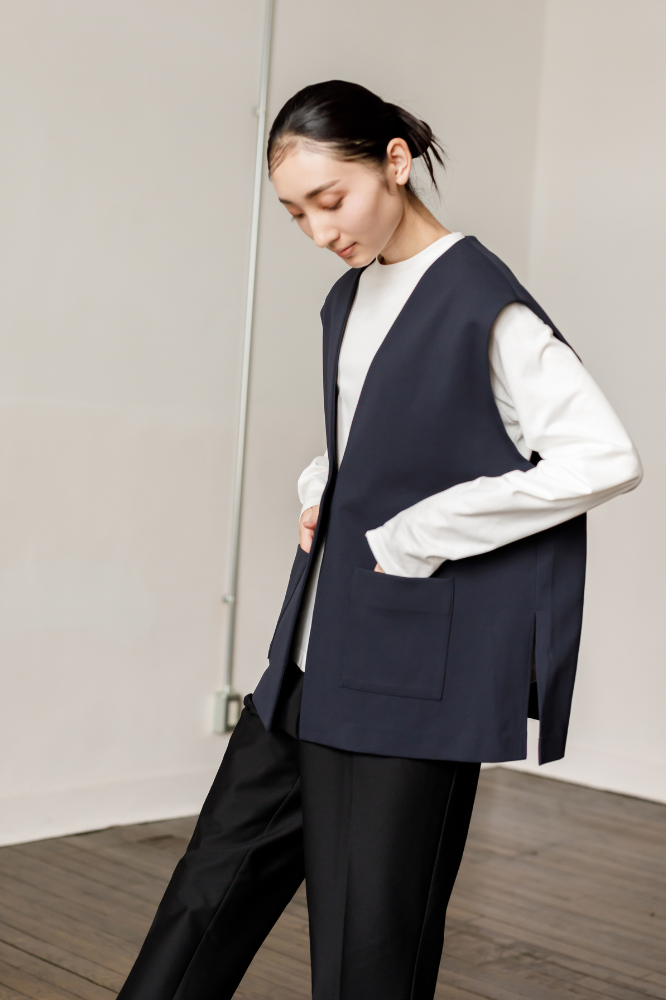 Frill vest(Navy)