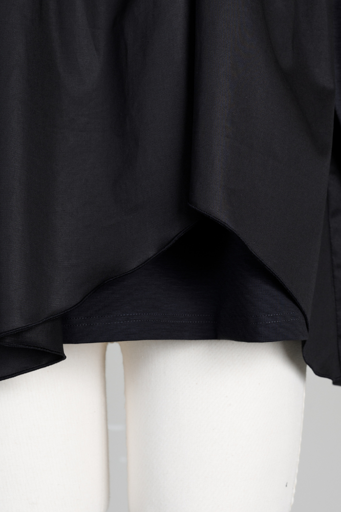 Satin Frill pullover(Black)