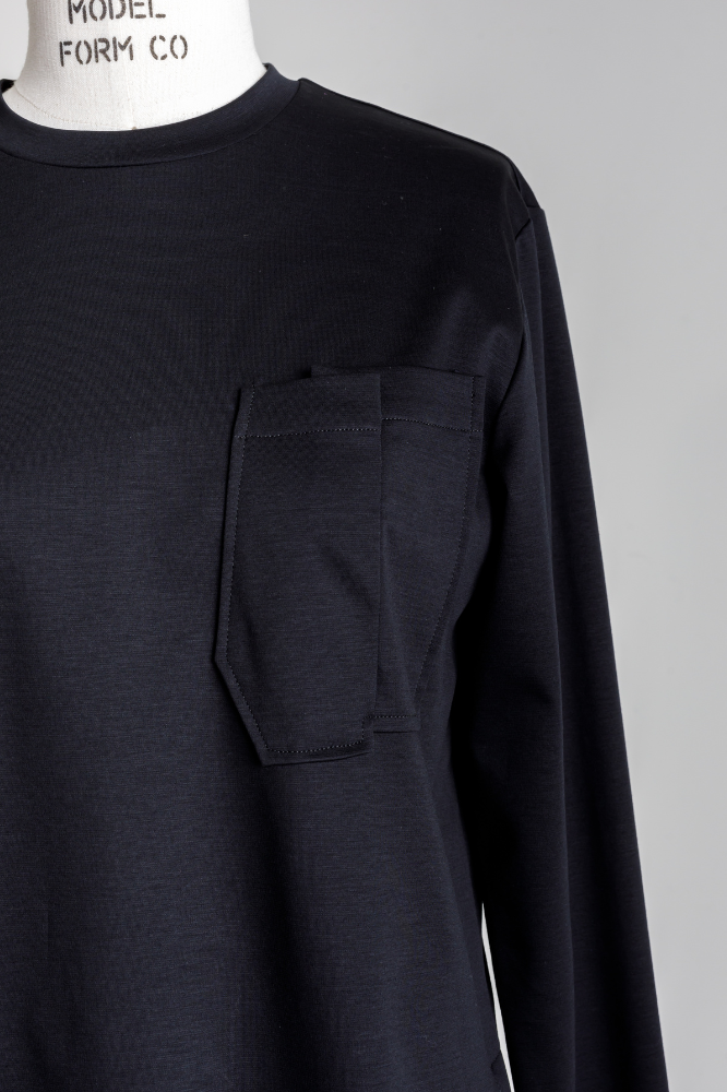 Smooth Pocket pullover(Black)