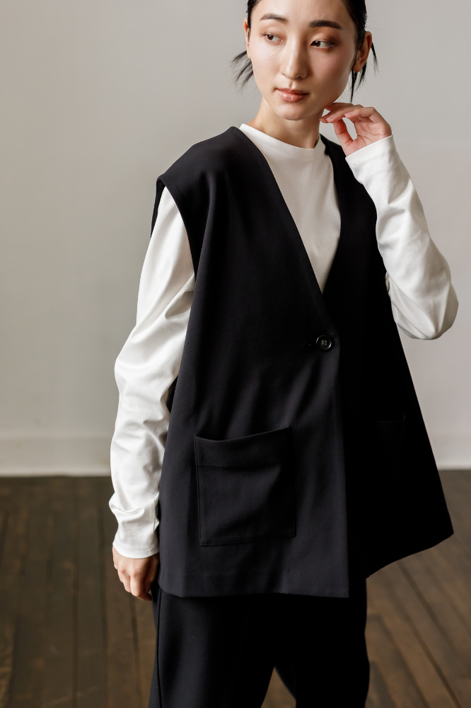 Frill vest(Black)