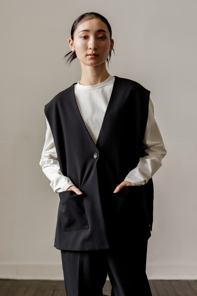 Frill vest(Black)