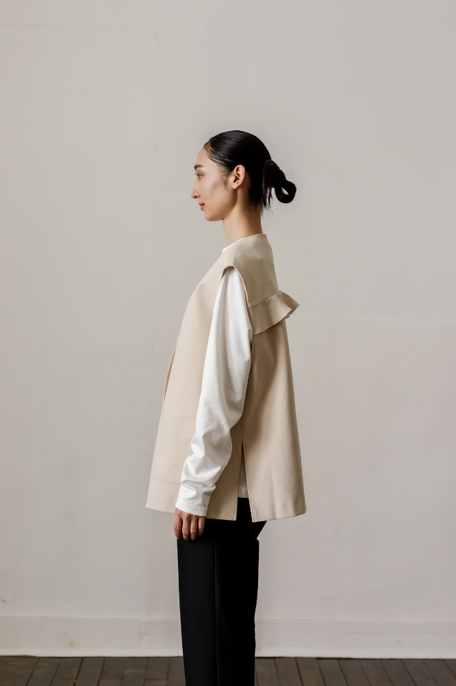 Frill vest(Beige)