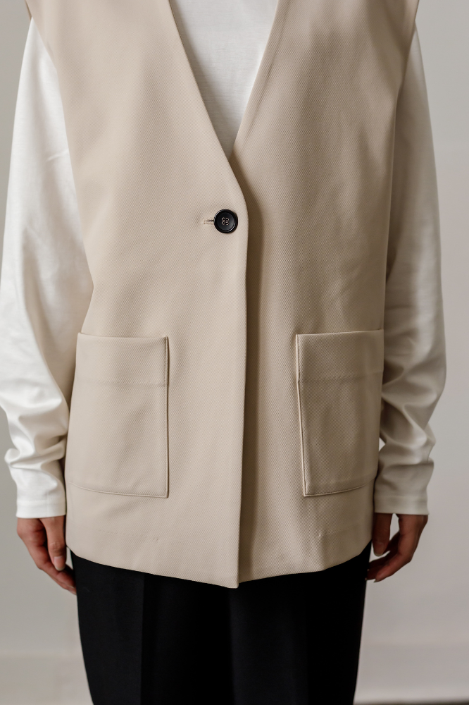 Frill vest(Beige)