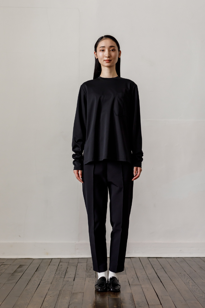 Smooth Pocket pullover(Black)