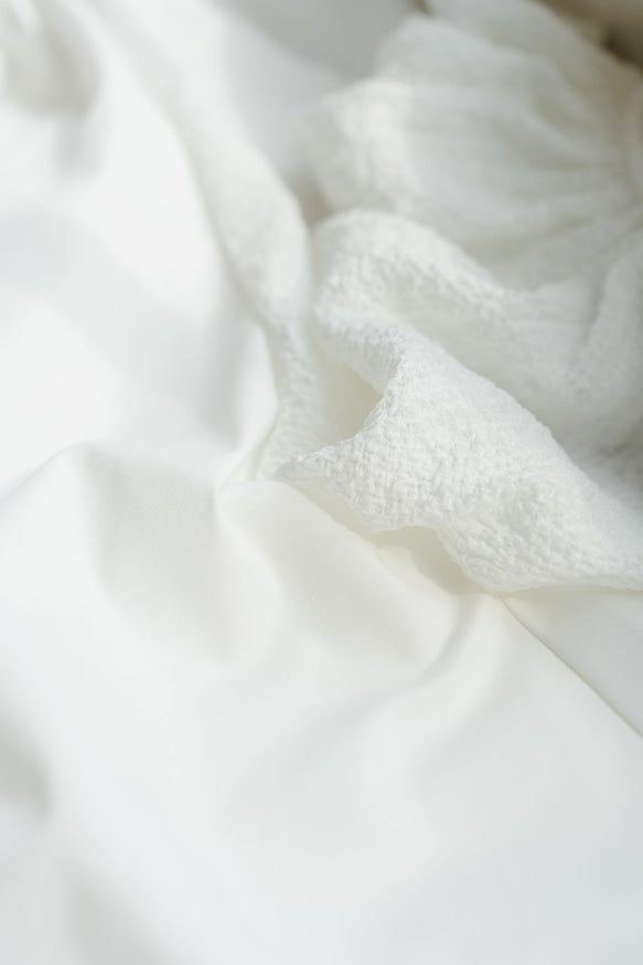 Shirring sleeves Tunic(White)