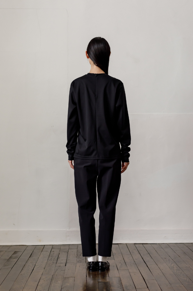 Smooth Pocket pullover(Black)