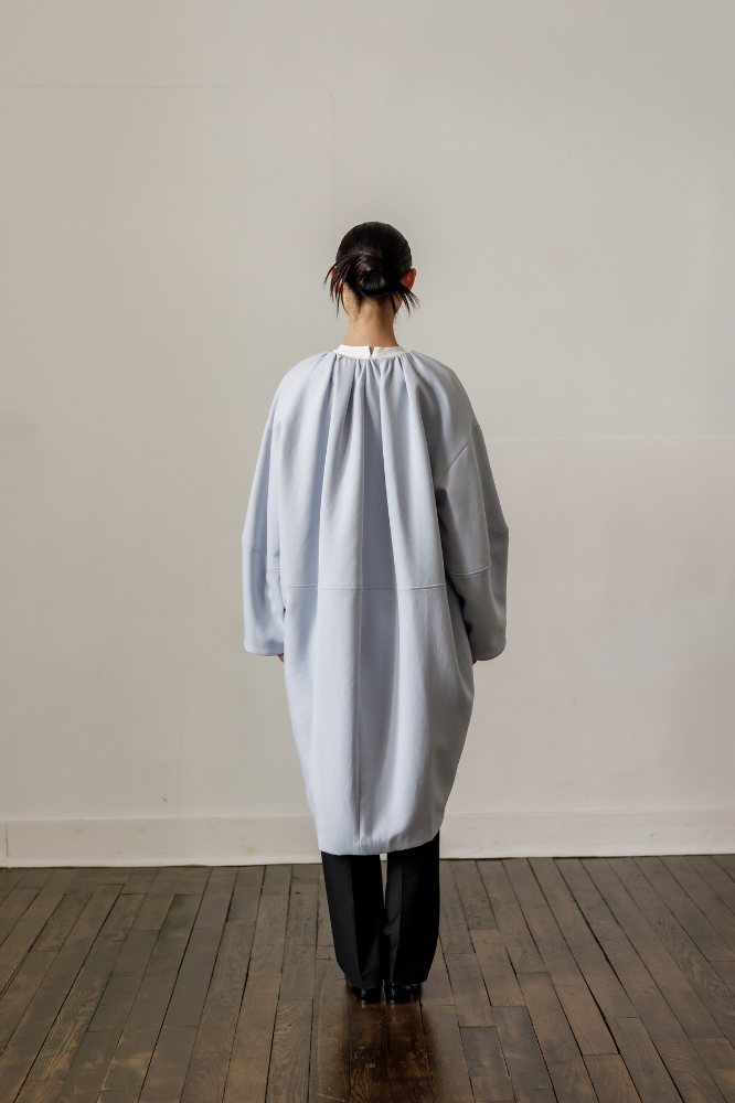 Cocoon coat(Sax blue)