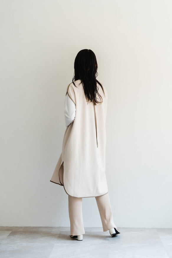 Piping gilet(Ecru)