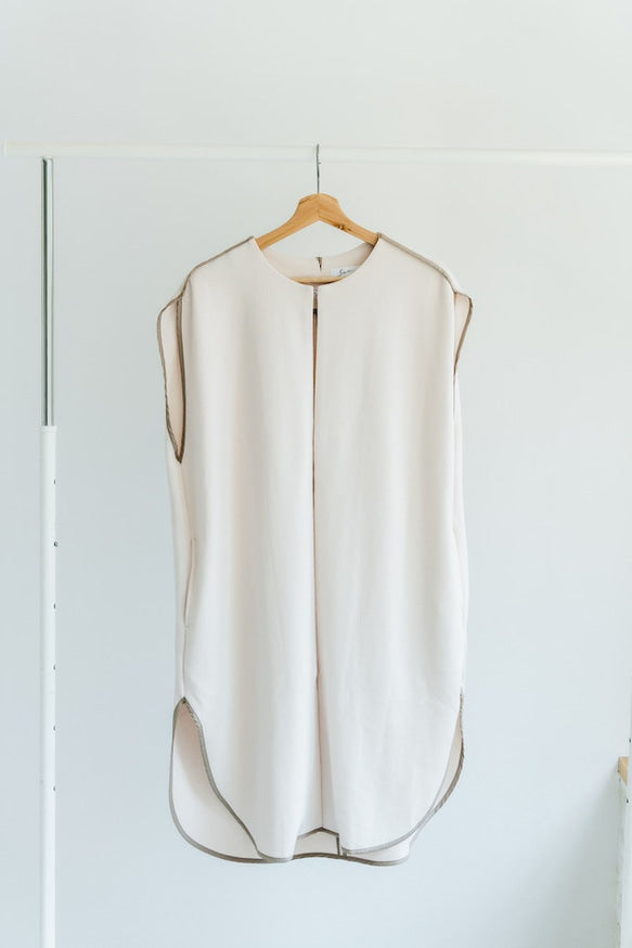 Piping gilet(Ecru)