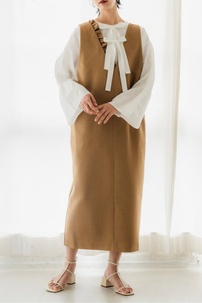 2way Frill dress(camel)