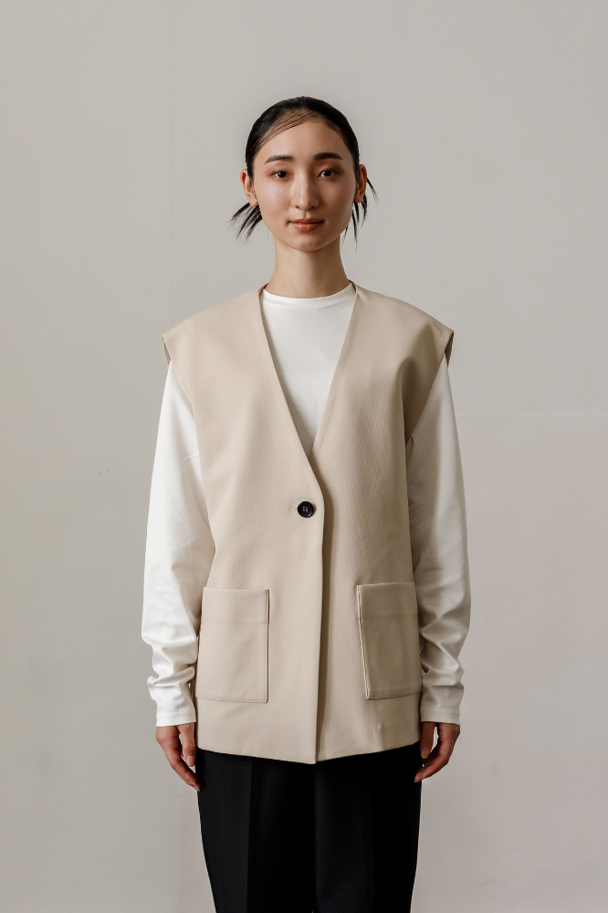 Frill vest(Beige)