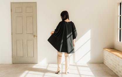 Shirring sleeves Tunic（Black）