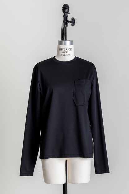 Smooth Pocket pullover（Black）