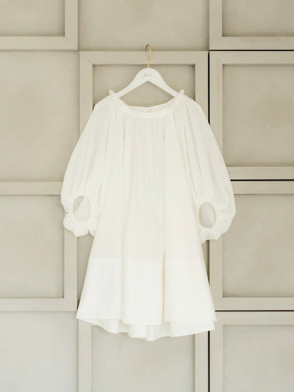 Shirring sleeves Tunic（White）