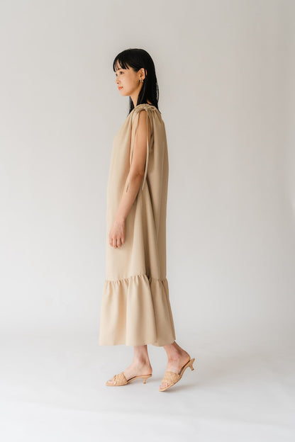 4way Tiered dress（Beige）
