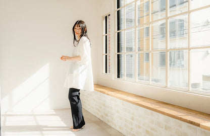 Shirring sleeves Tunic（White）