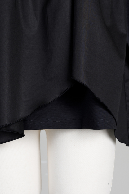 Satin Frill pullover（Black）