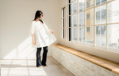 Shirring sleeves Tunic（White）
