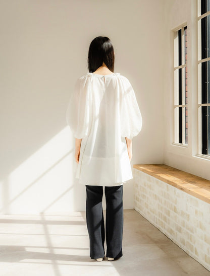 Shirring sleeves Tunic（White）