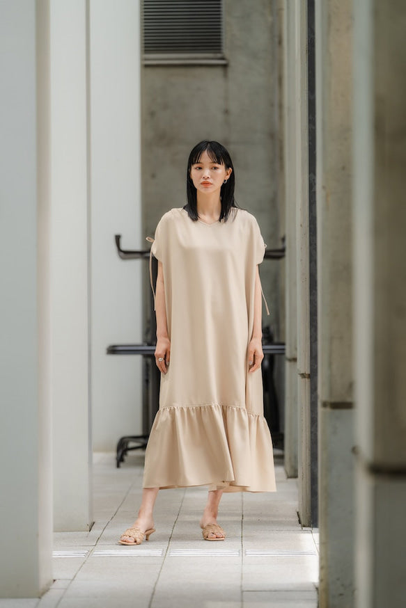 4way Tiered dress（Beige）