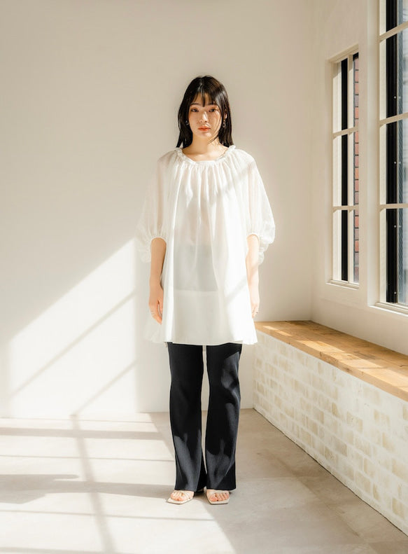 Shirring sleeves Tunic（White）