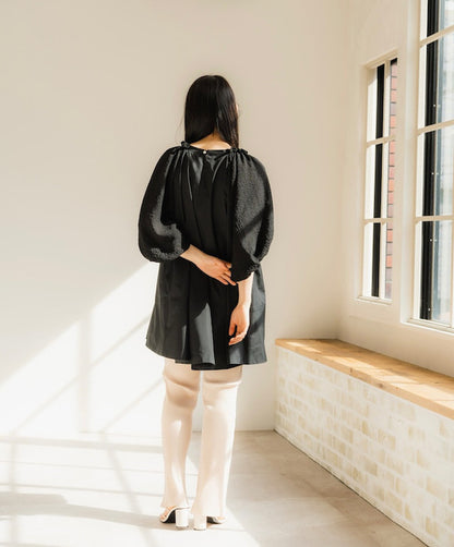 Shirring sleeves Tunic（Black）