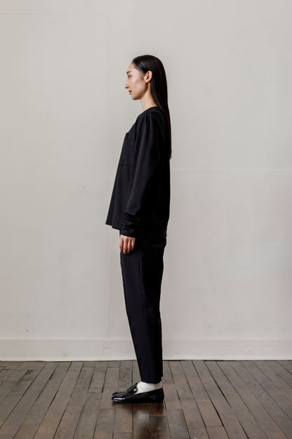 Smooth Pocket pullover（Black）