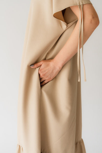 4way Tiered dress（Beige）