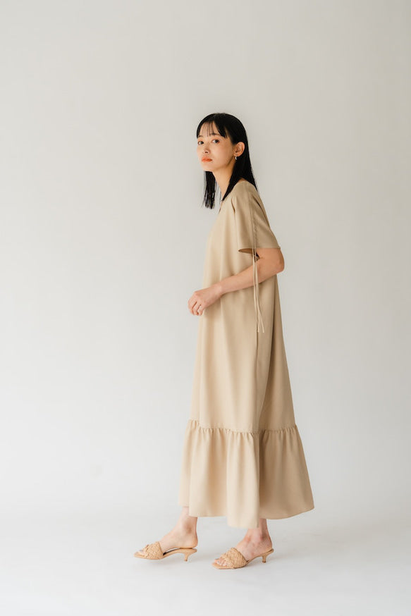 4way Tiered dress（Beige）