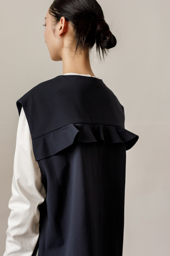 Frill vest(Navy) – sai Frill vest(Navy) – sai