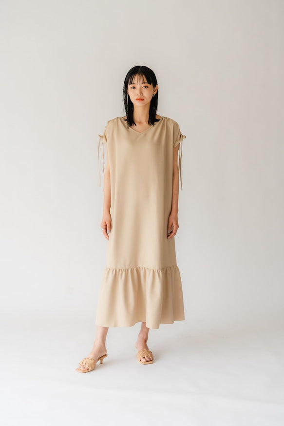 4way Tiered dress（Beige）